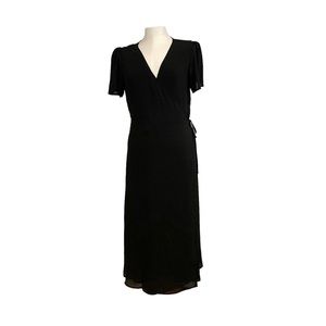 Oak + Fort Black Wrap Dress NWT